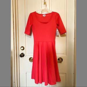 LuLaRoe Coral Colored Nicole Dress XS NWT
